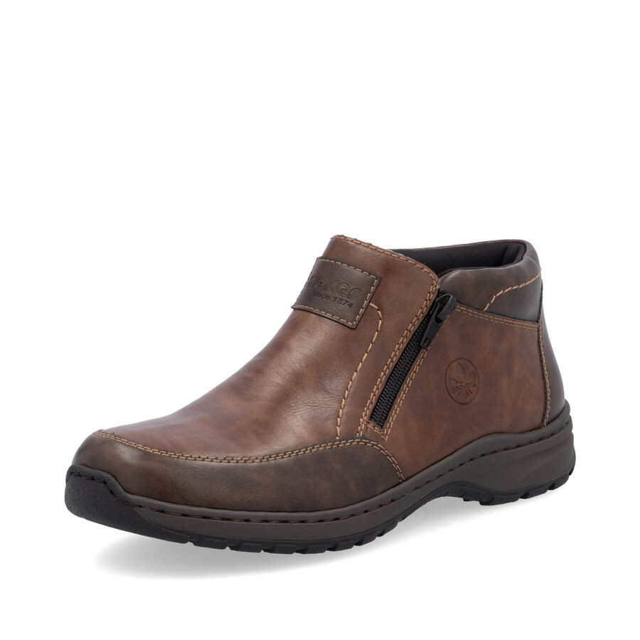 botas marrones con cremallera para hombre rieker 03352-24