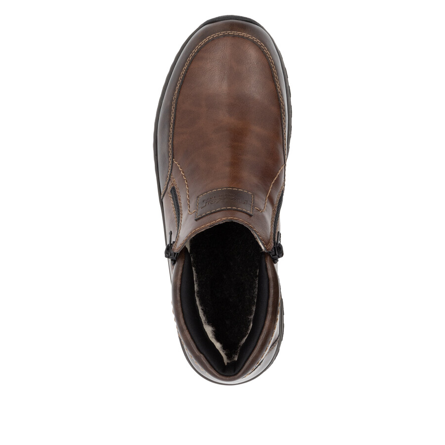 botas marrones con cremallera para hombre rieker 03352-24