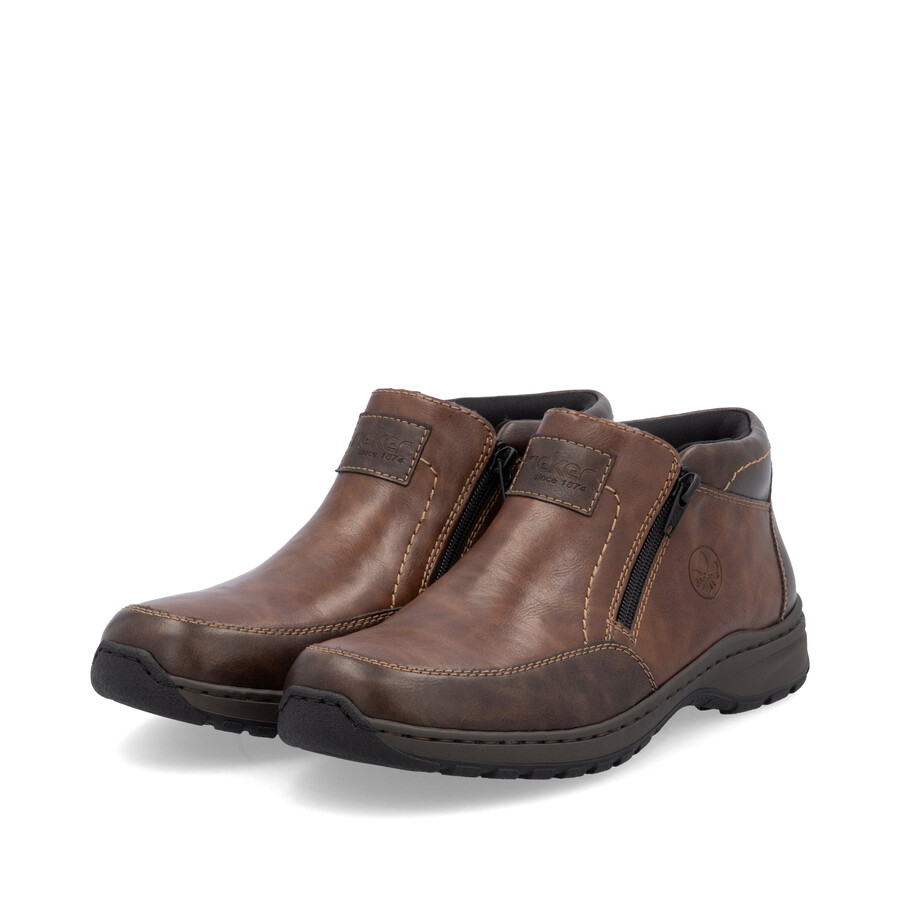 botas marrones con cremallera para hombre rieker 03352-24