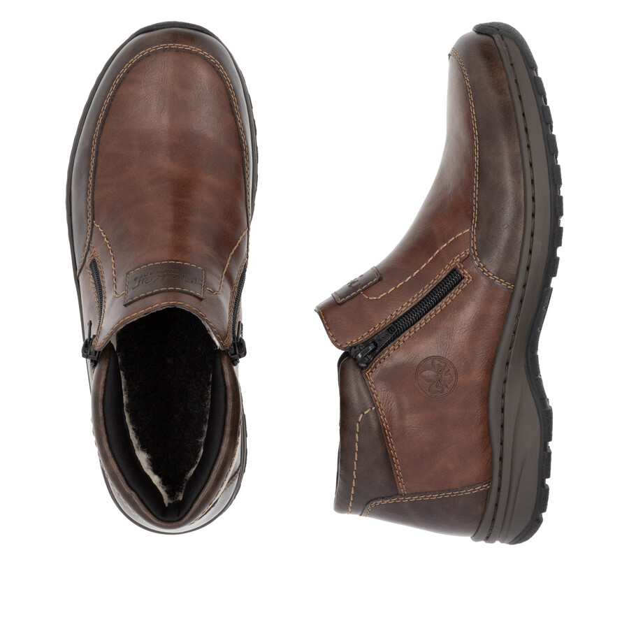 botas marrones con cremallera para hombre rieker 03352-24