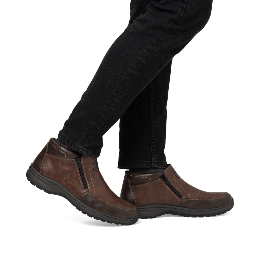 botas marrones con cremallera para hombre rieker 03352-24