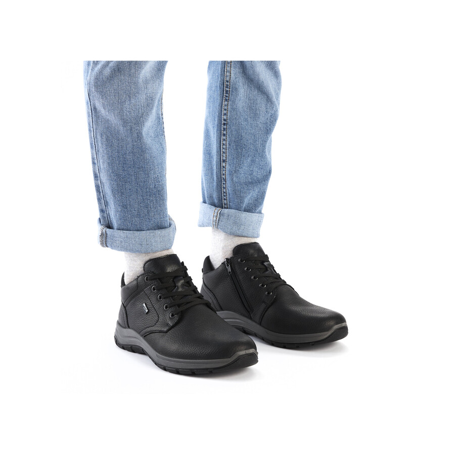 botas negras con cremallera para hombre rieker 03632-00