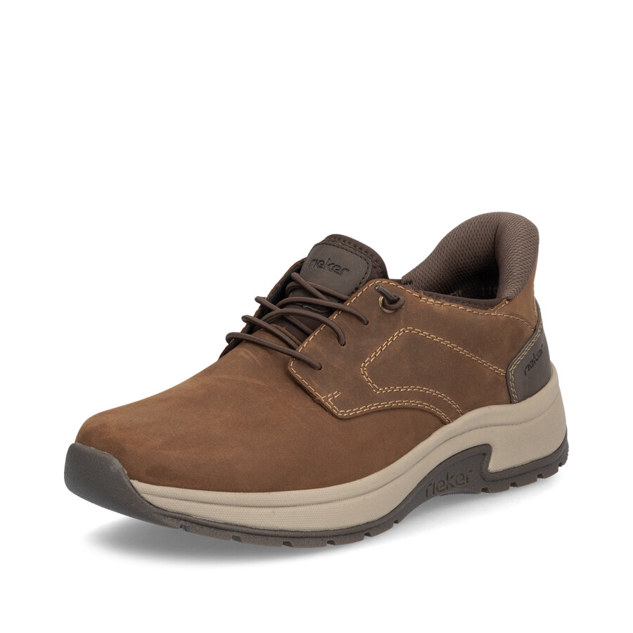 zapatos marrones con elástico para hombre rieker 11050-22