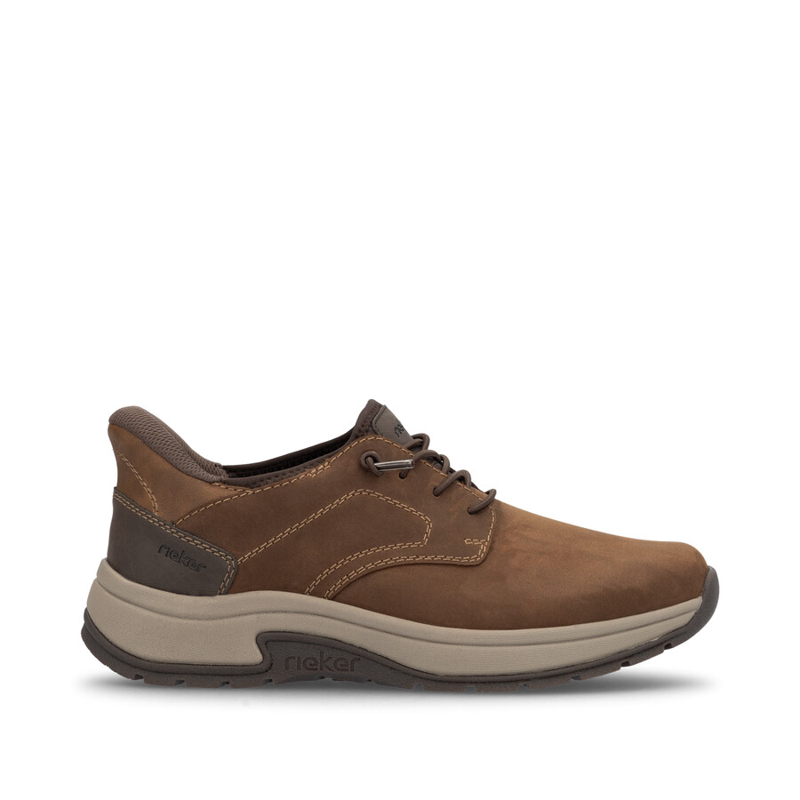 zapatos marrones con elástico para hombre rieker 11050-22