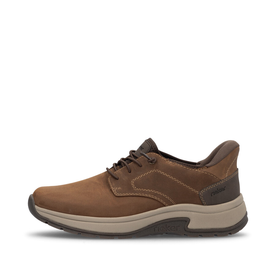 zapatos marrones con elástico para hombre rieker 11050-22