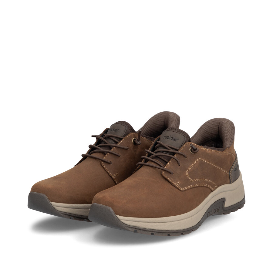 zapatos marrones con elástico para hombre rieker 11050-22