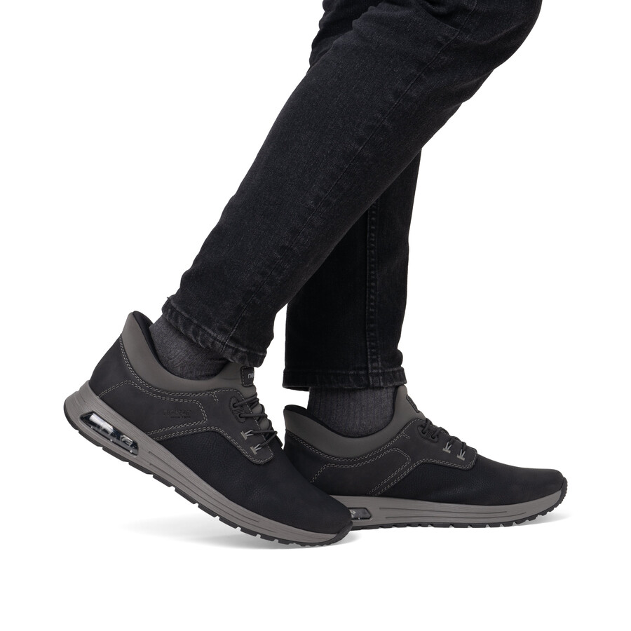 zapatos negros con elástico para hombre rieker b1051-00