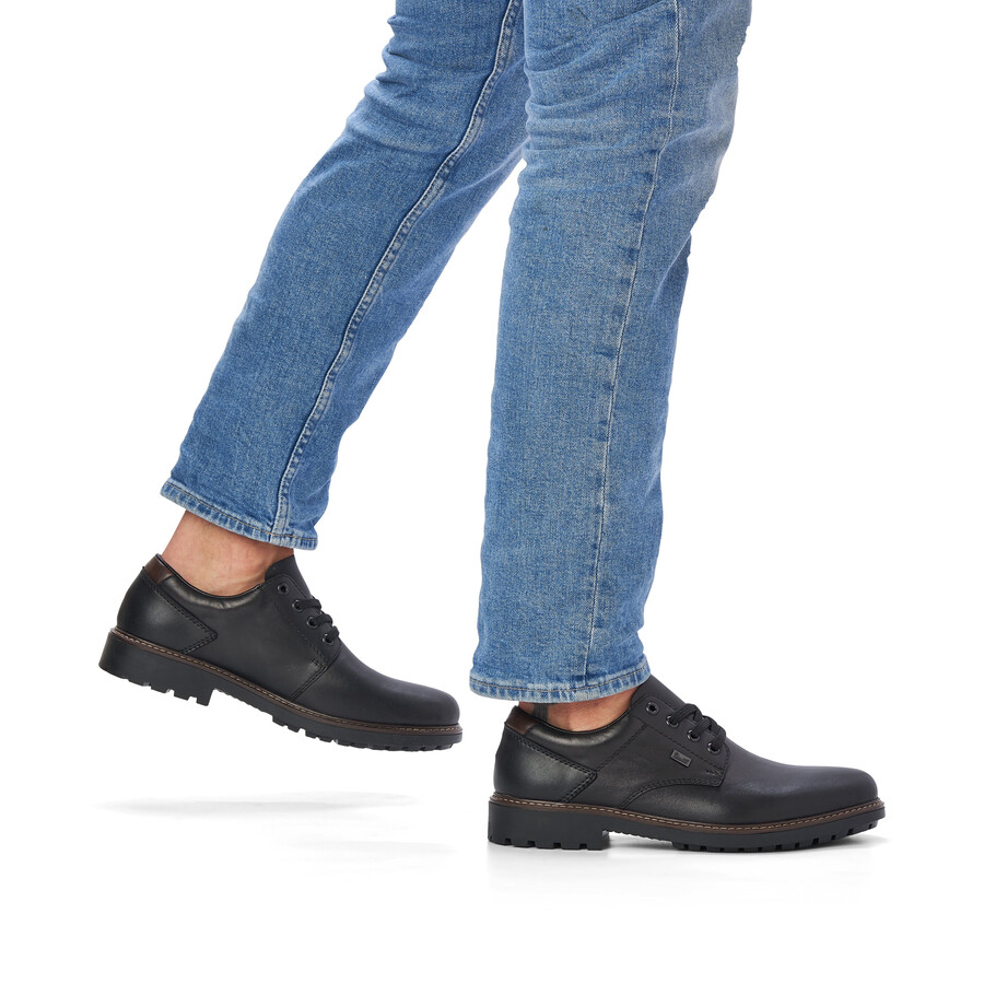 zapatos negros con elástico para hombre rieker f4611-00