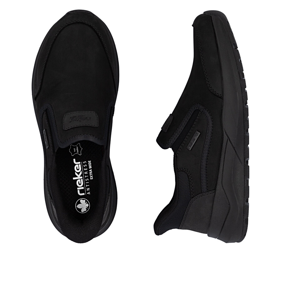 zapatos negros con elástico para hombre rieker 06052-00