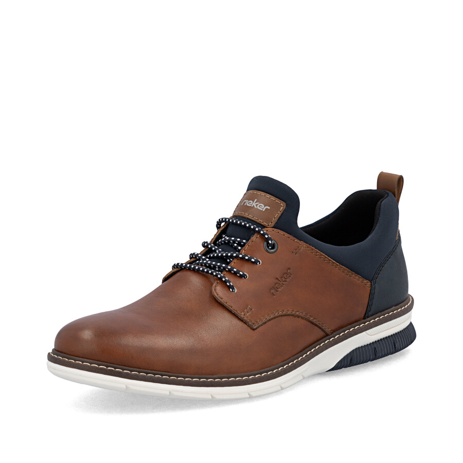 zapatos marrones con elástico para hombre rieker 14454-22