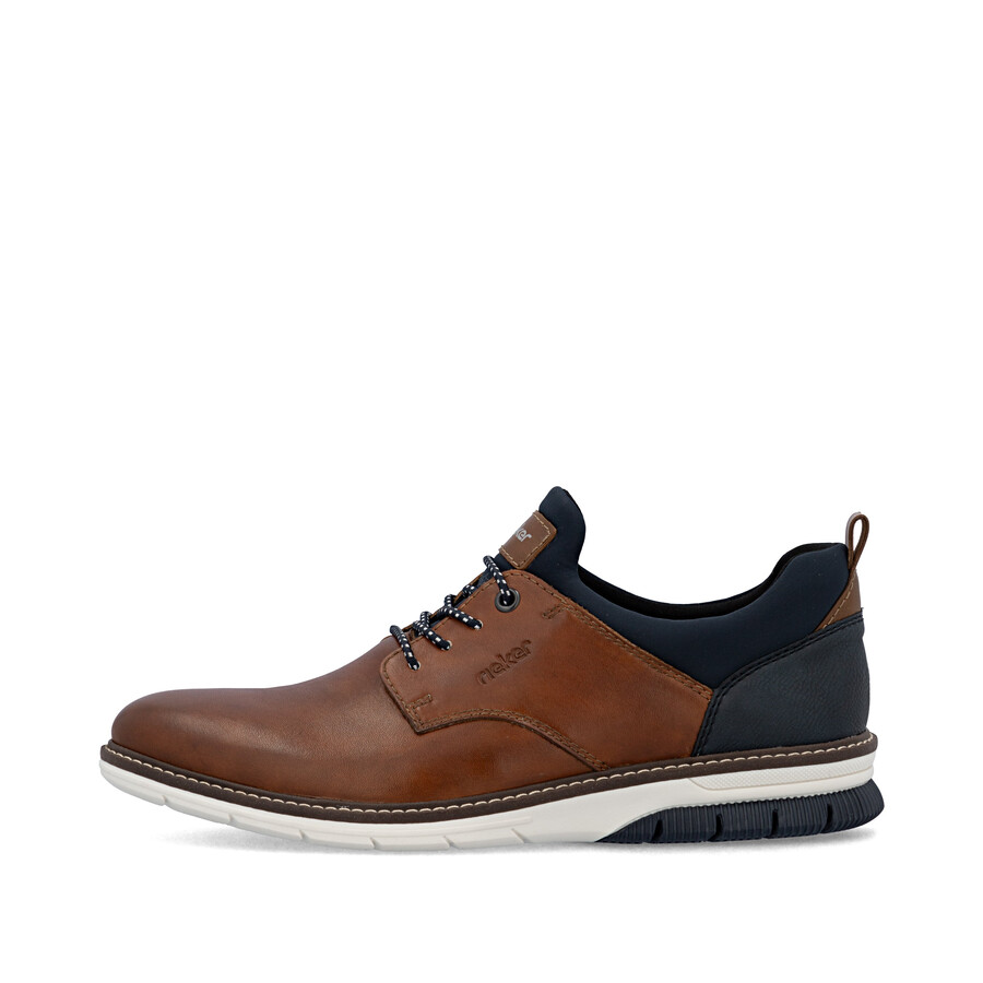 zapatos marrones con elástico para hombre rieker 14454-22