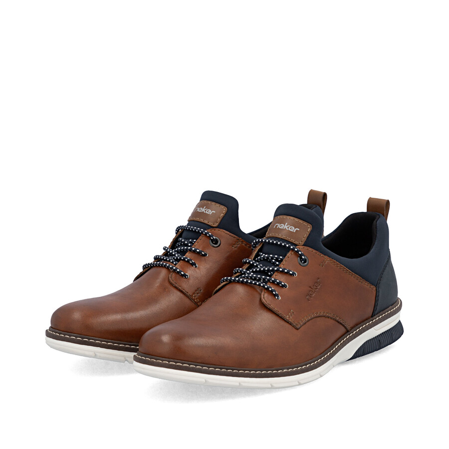 zapatos marrones con elástico para hombre rieker 14454-22