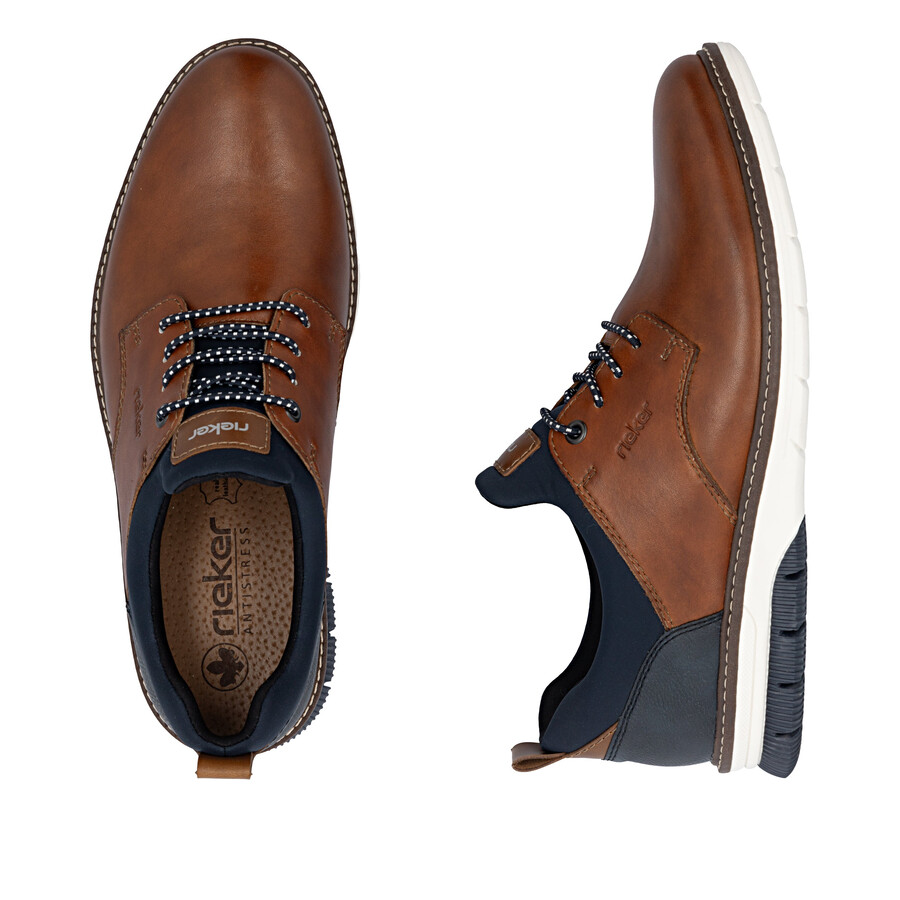 zapatos marrones con elástico para hombre rieker 14454-22