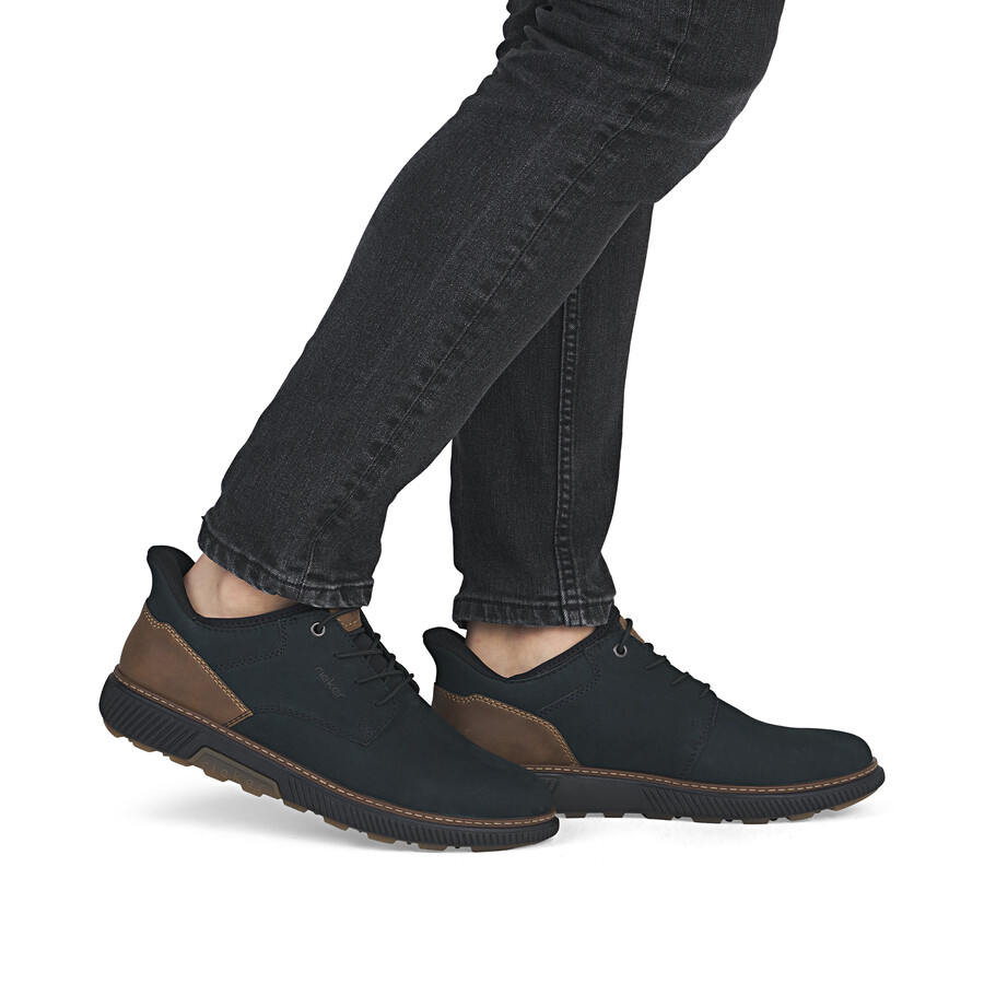 zapatos elásticos azules para hombre rieker b3357-15