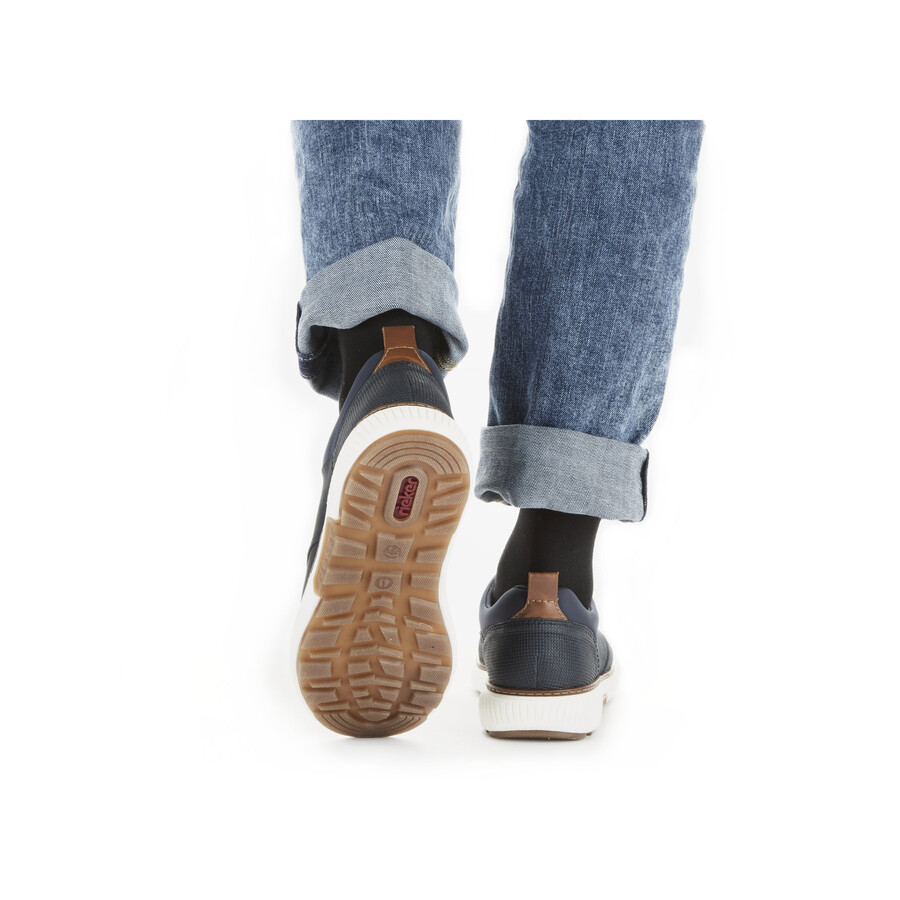 zapatos elásticos azules para hombre rieker b3360-14