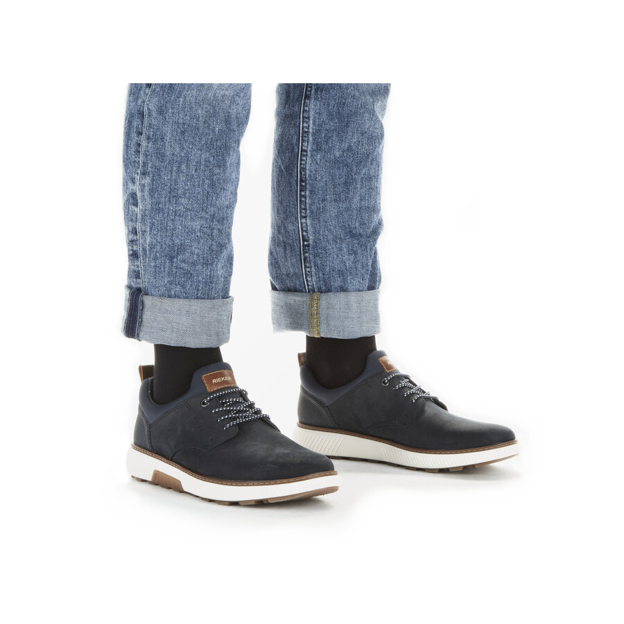 zapatos elásticos azules para hombre rieker b3360-14