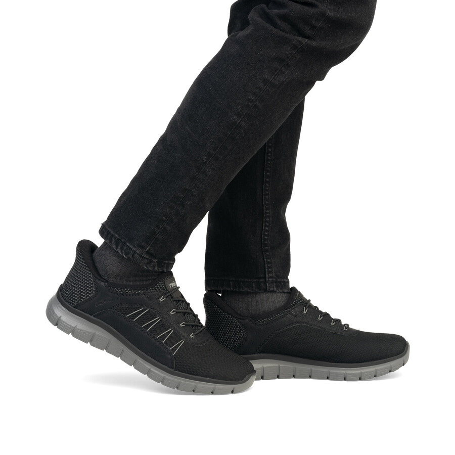 zapatos negros con elástico para hombre rieker b6656-00