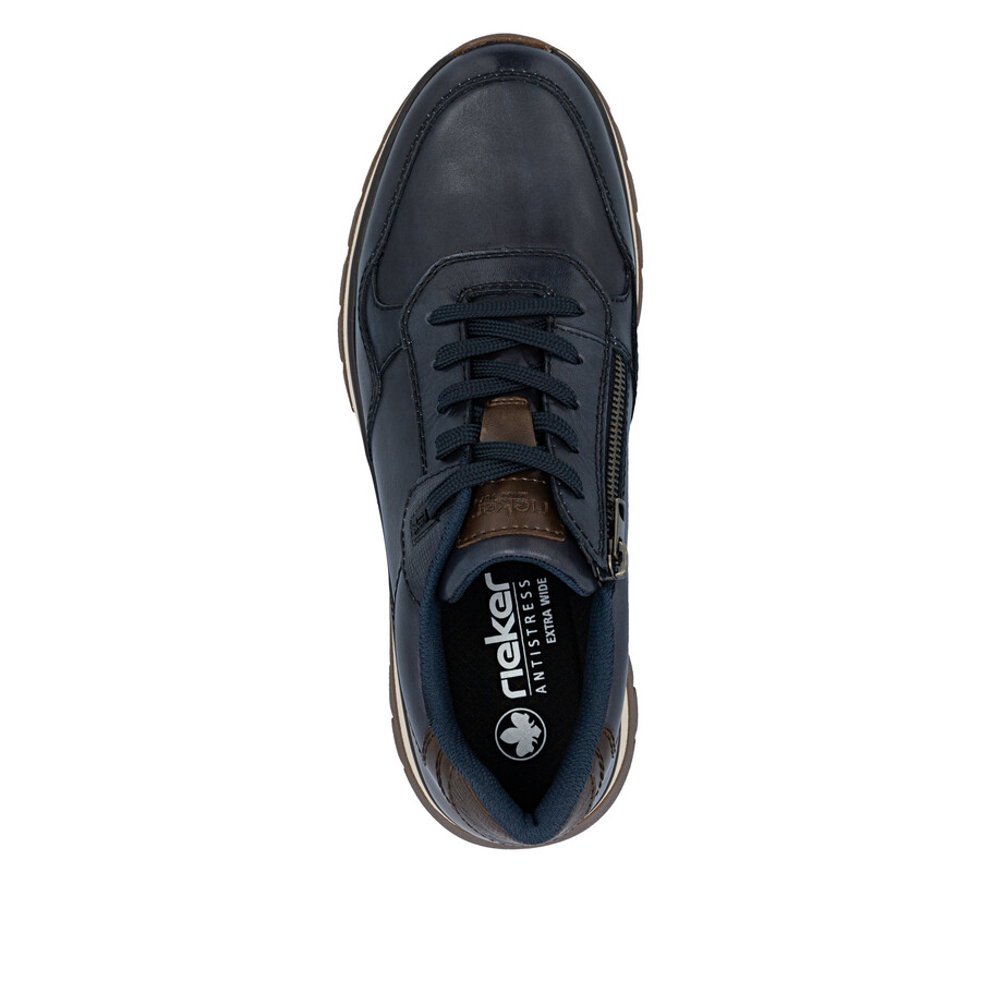 zapatos azules con cremallera para hombre rieker b9301-14