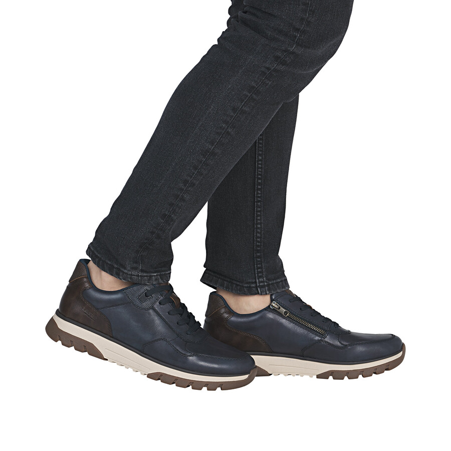zapatos azules con cremallera para hombre rieker b9301-14