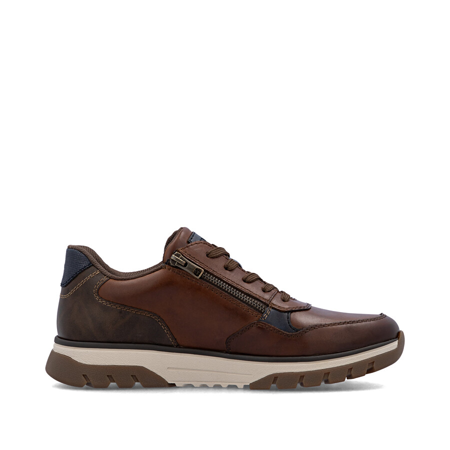 zapatos marrones con cremallera para hombre rieker b9301-25