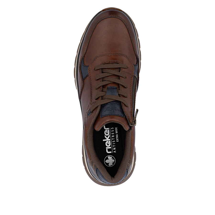 zapatos marrones con cremallera para hombre rieker b9301-25
