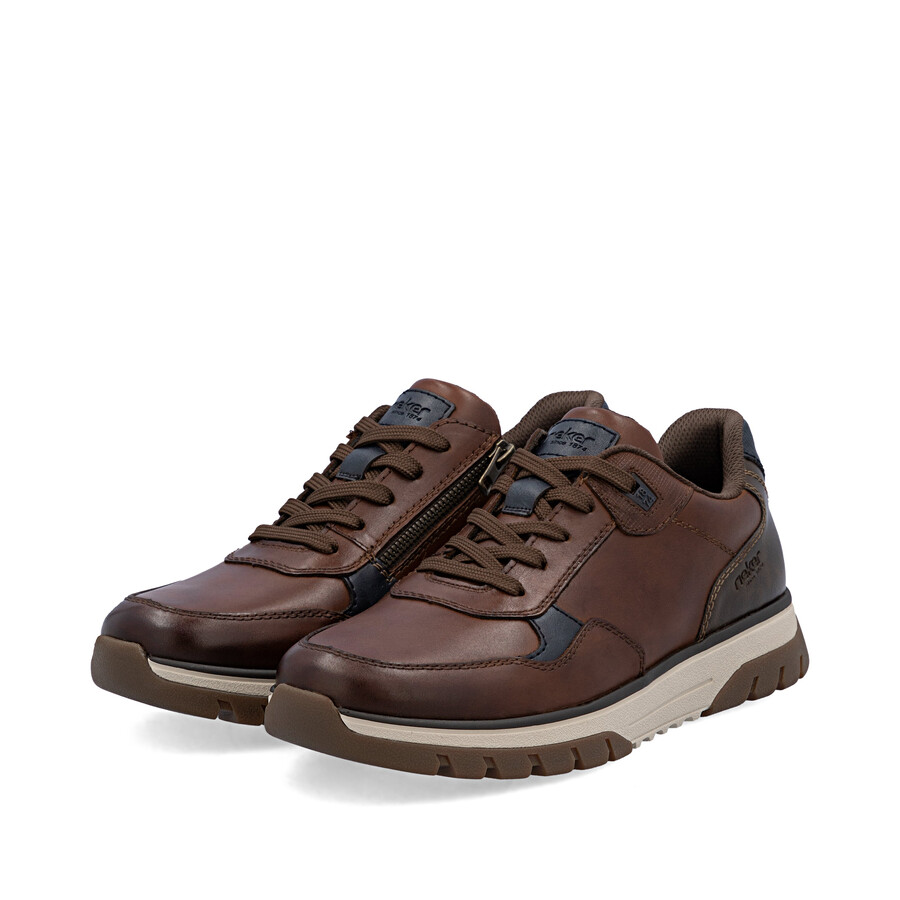 zapatos marrones con cremallera para hombre rieker b9301-25