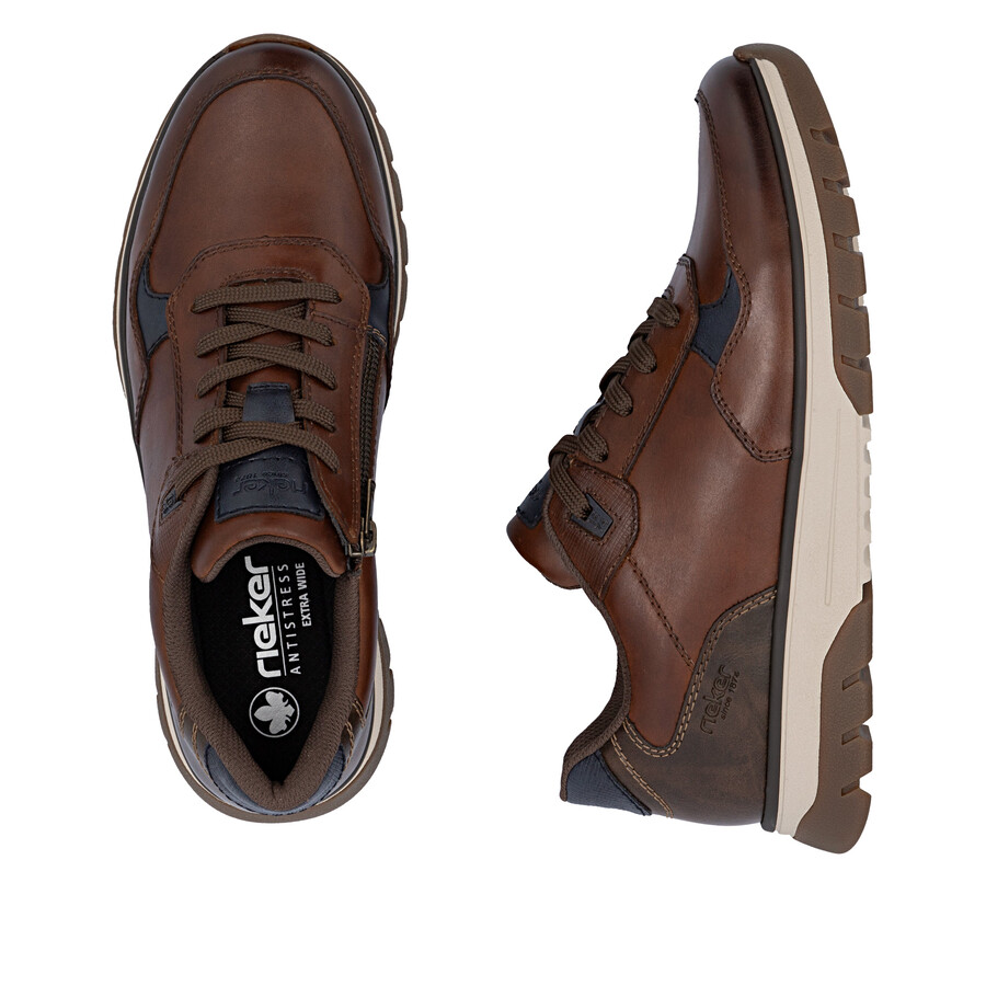 zapatos marrones con cremallera para hombre rieker b9301-25