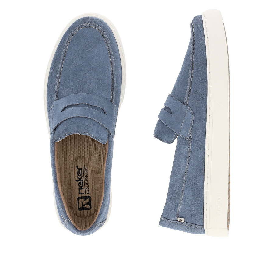 zapatos azules sin cordones para hombre rieker sport u0703-14