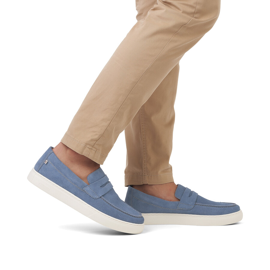 zapatos azules sin cordones para hombre rieker sport u0703-14
