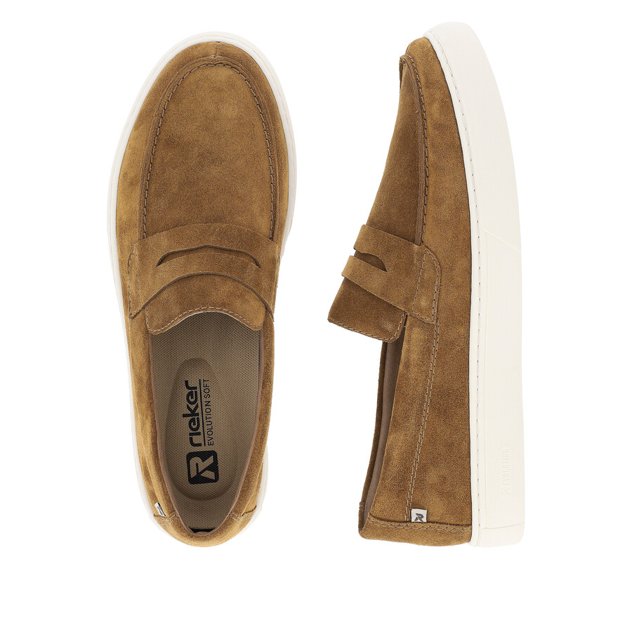 zapatos marrones sin cordones para hombre rieker sport u0703-22