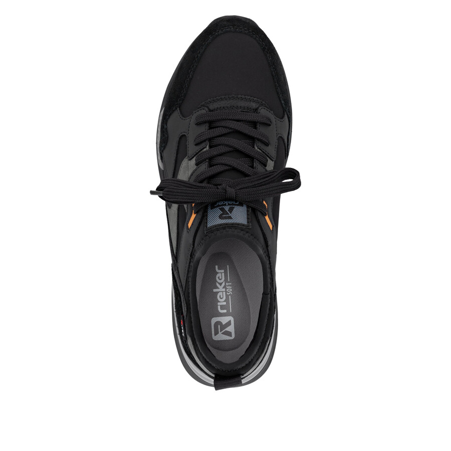 zapatos negros con elástico para hombre rieker sport u1403-01