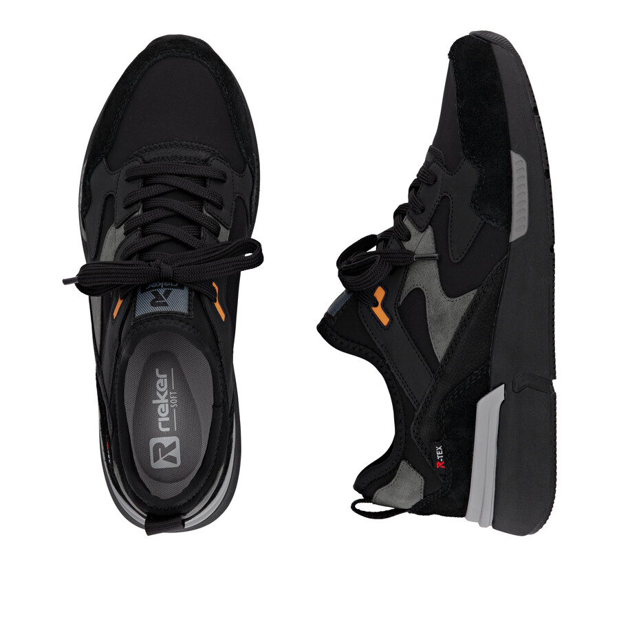 zapatos negros con elástico para hombre rieker sport u1403-01