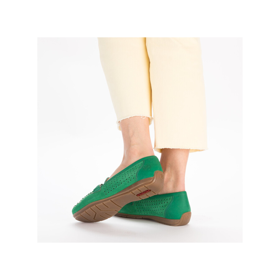 zapatos sin cordones verdes para mujer rieker 40253-54