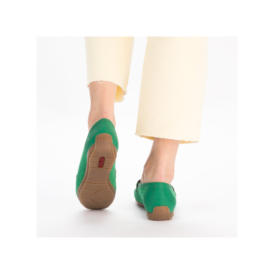 zapatos sin cordones verdes para mujer rieker 40253-54