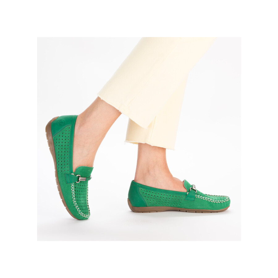 zapatos sin cordones verdes para mujer rieker 40253-54