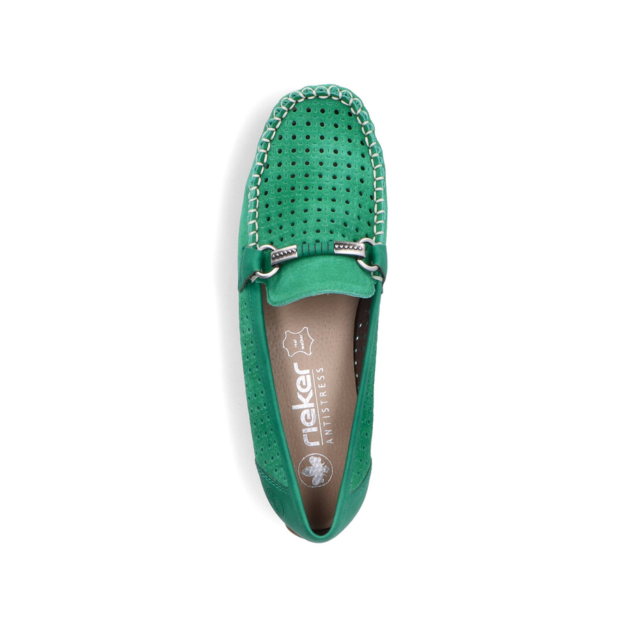 zapatos sin cordones verdes para mujer rieker 40253-54
