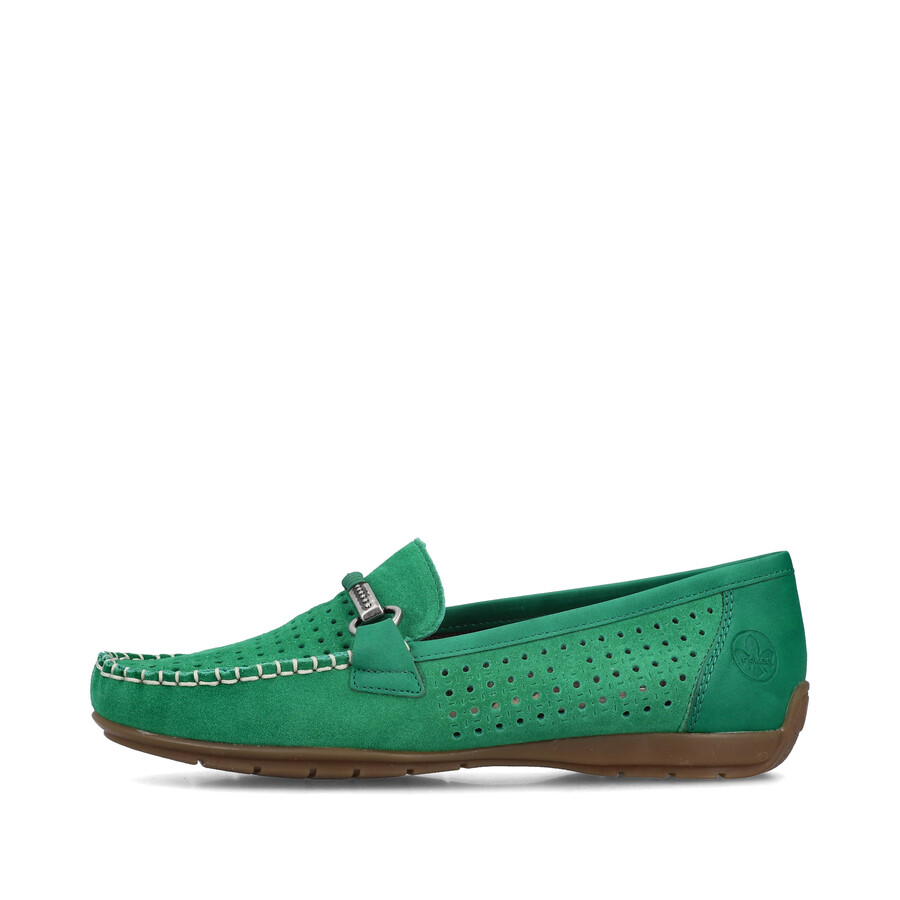 zapatos sin cordones verdes para mujer rieker 40253-54