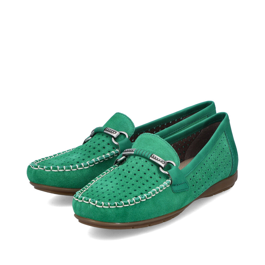 zapatos sin cordones verdes para mujer rieker 40253-54