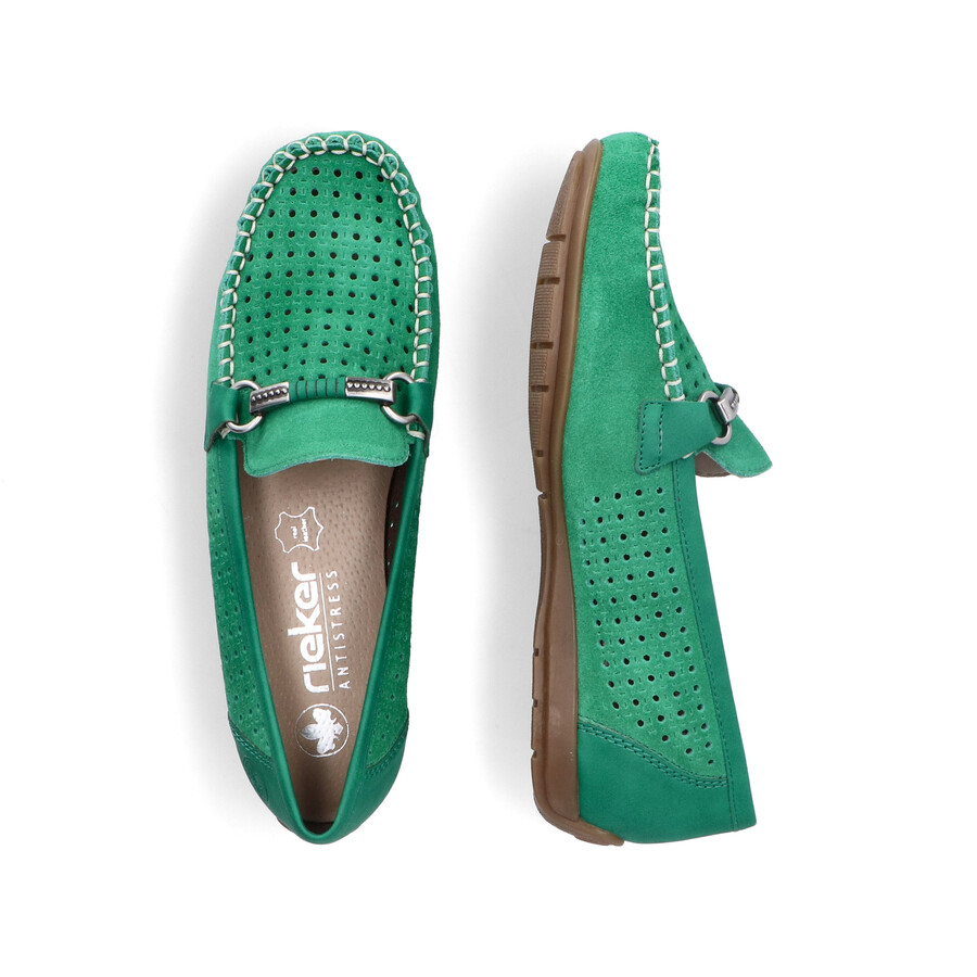 zapatos sin cordones verdes para mujer rieker 40253-54