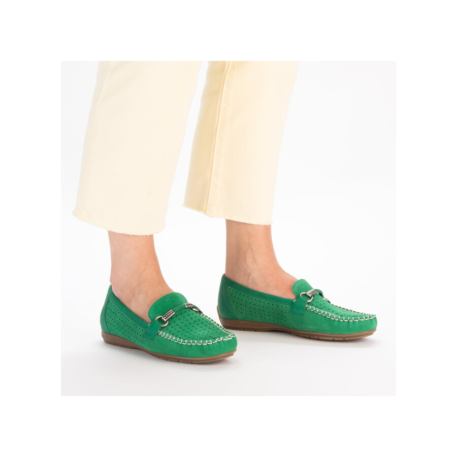zapatos sin cordones verdes para mujer rieker 40253-54