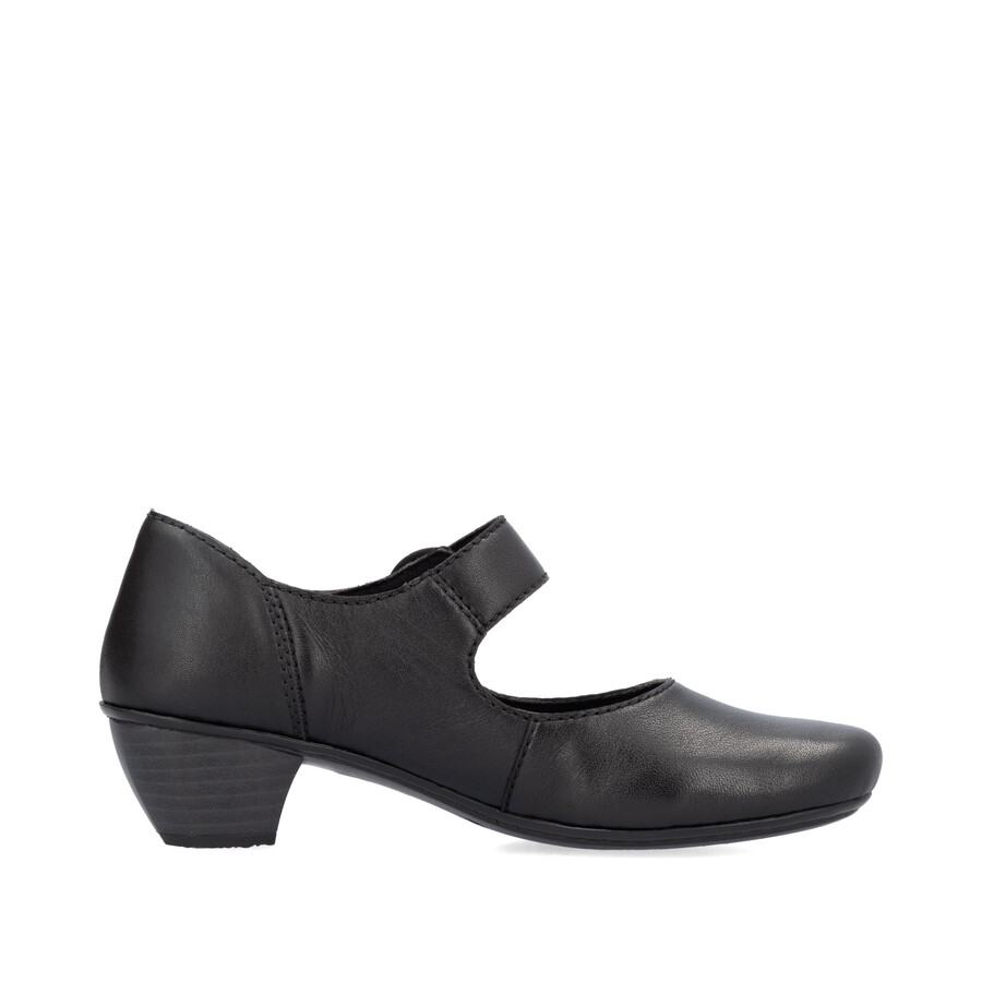 zapatos negros con cierre de velcro para mujer rieker 41756-00