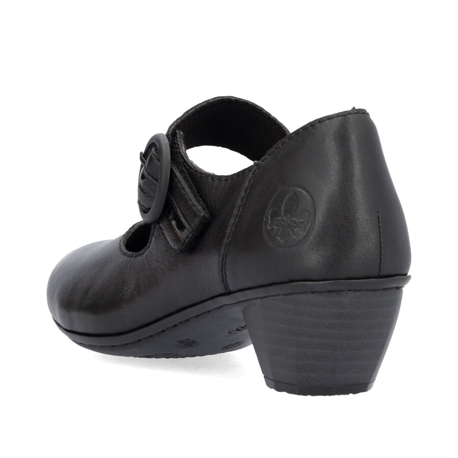 zapatos negros con cierre de velcro para mujer rieker 41756-00