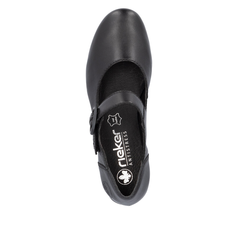 zapatos negros con cierre de velcro para mujer rieker 41756-00