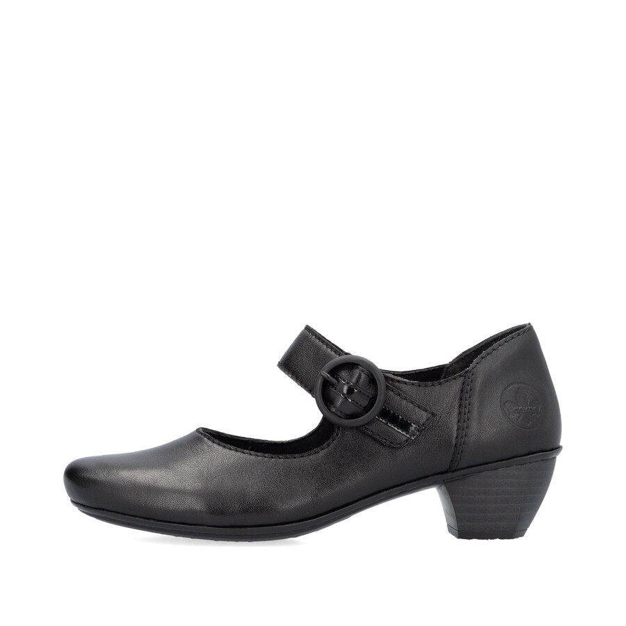 zapatos negros con cierre de velcro para mujer rieker 41756-00