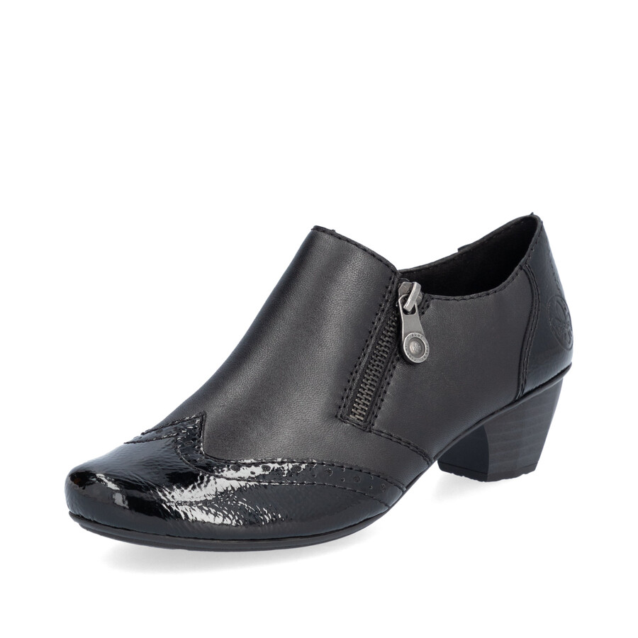 zapatos negros con cremallera para mujer rieker 41757-00