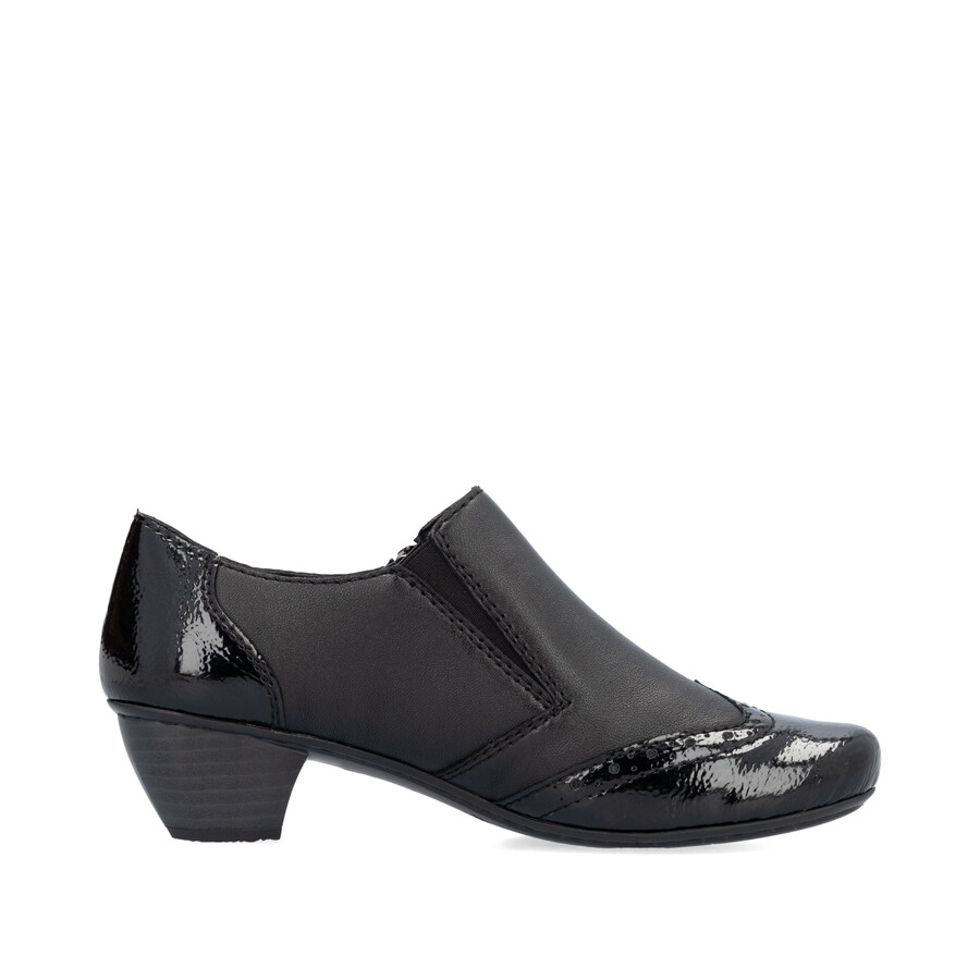 zapatos negros con cremallera para mujer rieker 41757-00