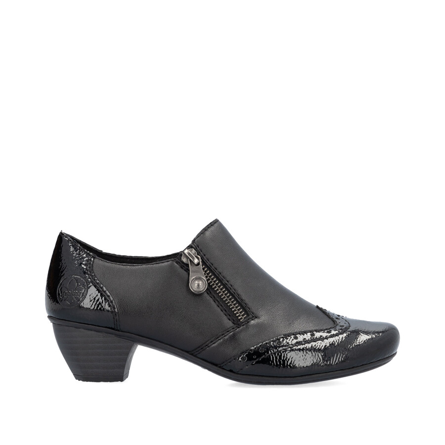 zapatos negros con cremallera para mujer rieker 41757-00