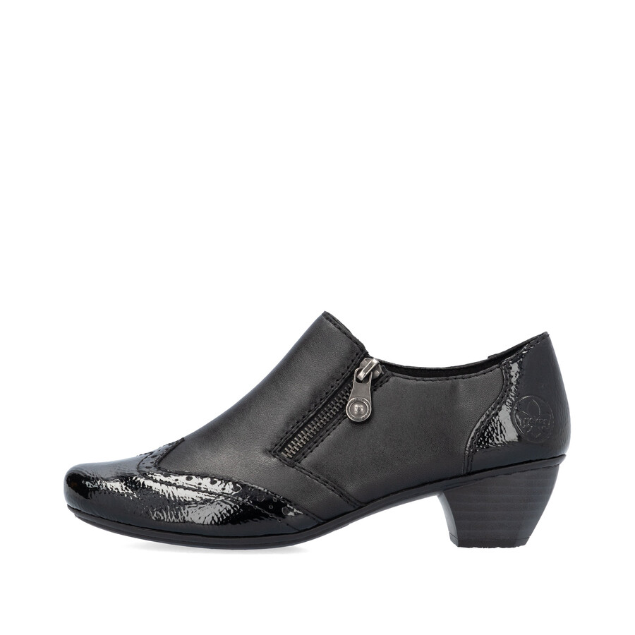 zapatos negros con cremallera para mujer rieker 41757-00
