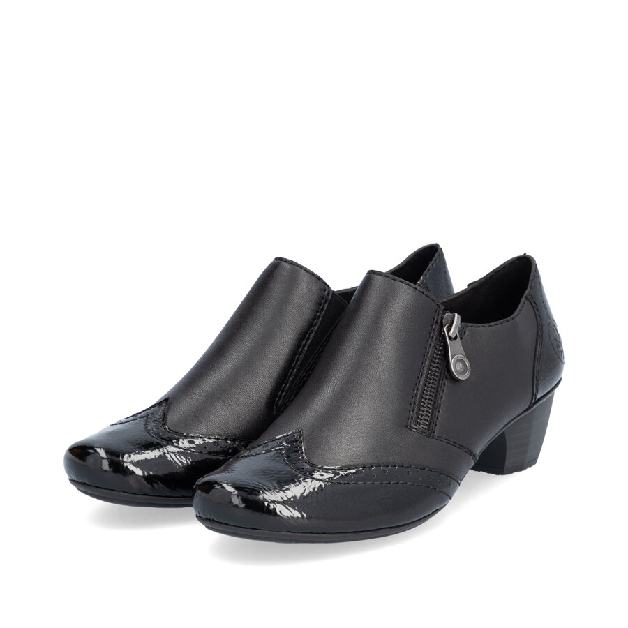 zapatos negros con cremallera para mujer rieker 41757-00
