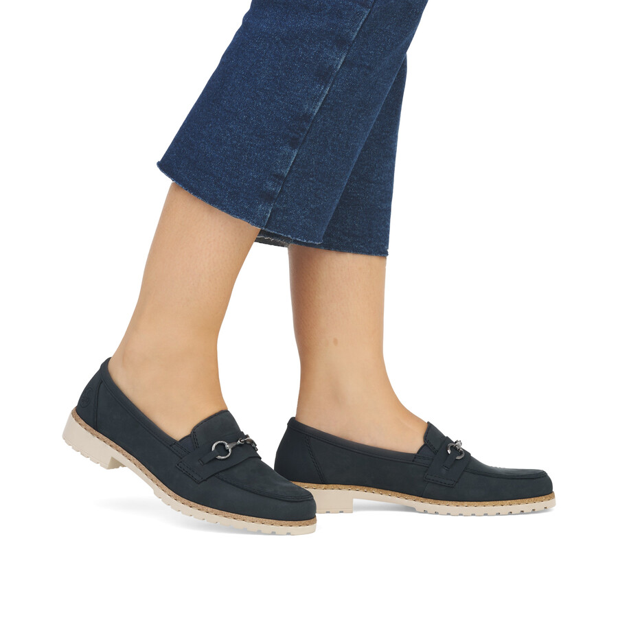 zapatos elásticos azules para mujer rieker 51860-14